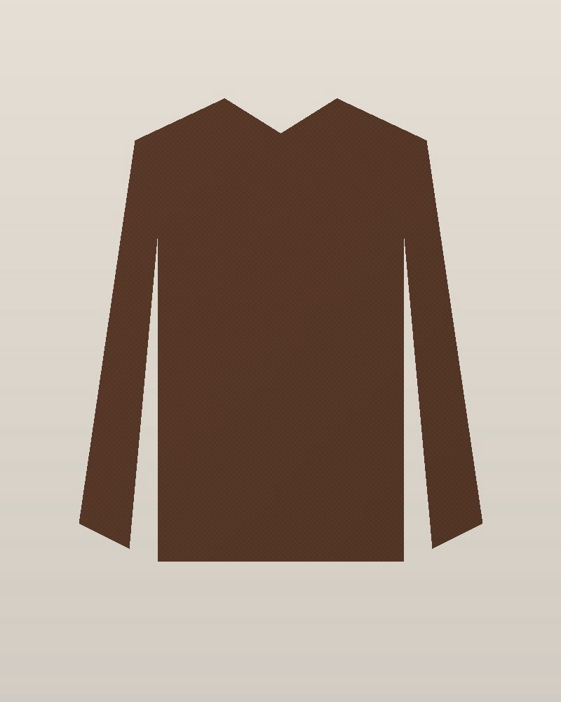 1950s Polyester Embroidered Blouse — Chocolate, photographed flat