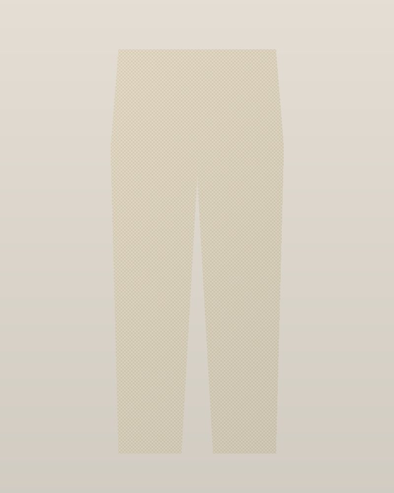 1990s Polyester Tailored Trousers — Cream, photographed flat