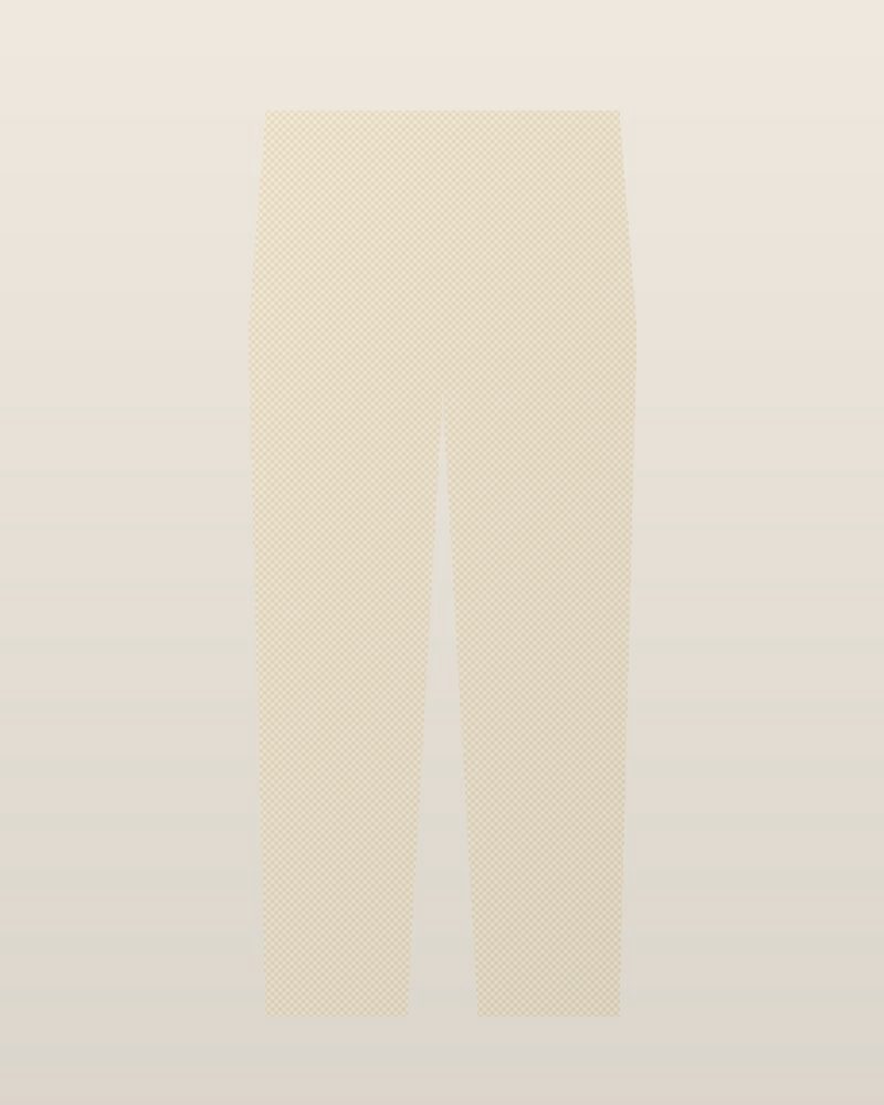 1990s Polyester Tailored Trousers — Cream, photographed flat