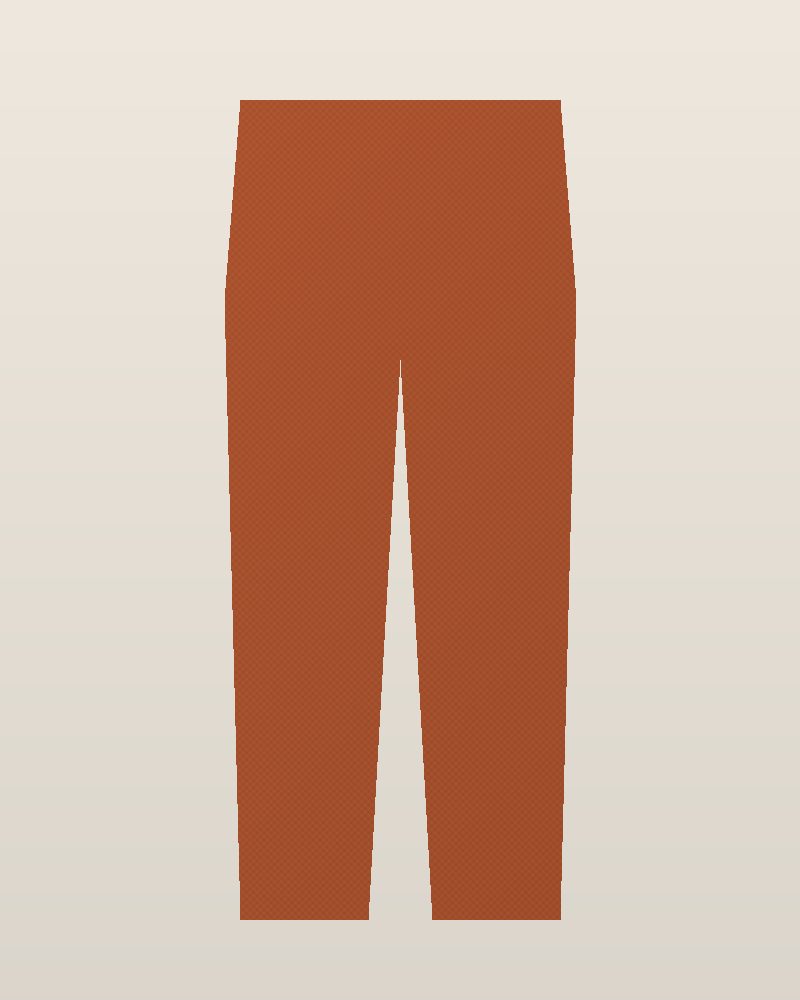 1970s Corduroy Flared Trousers — Rust, photographed flat