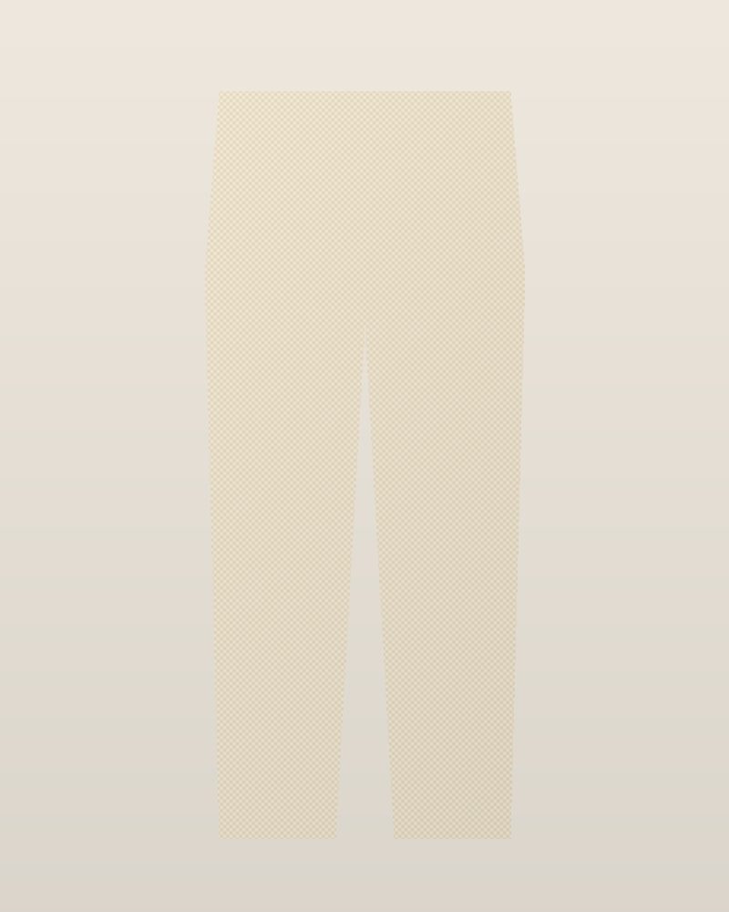 1990s Polyester Tailored Trousers — Cream, photographed flat
